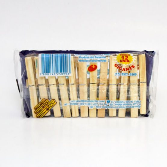 PRENDEDOR DE ROUPA MADEIRA GIGANTE C/12