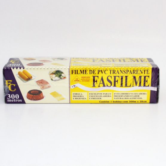 FILME DE PVC FASFILME C/ TRILHO CORTANTE 28 CM. X 300 METROS