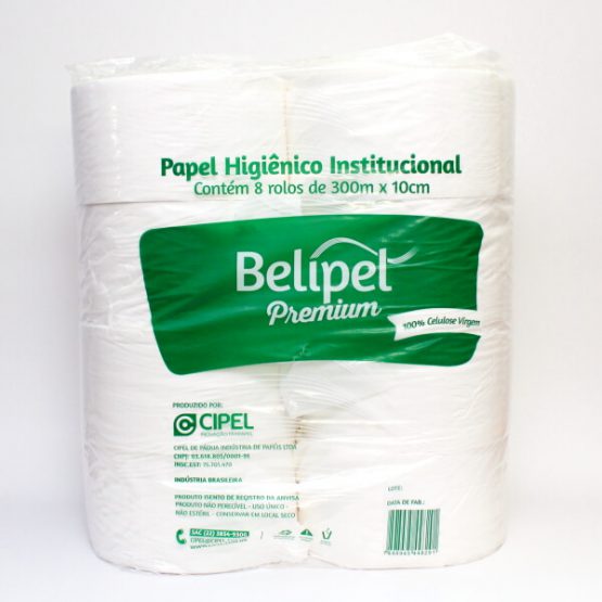 PAPEL HIGIENICO ROLAO BELIPEL PREMIUM LUXO 8 X 300 M.