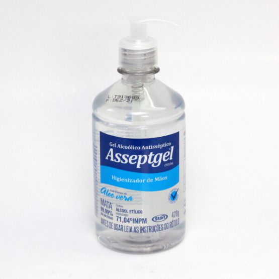 GEL ANTISSEPTICO ASSEPTGEL CRISTAL 70 INPM 420 G. (ALCOOL EM GEL)