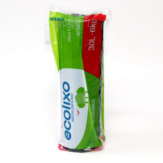SACO P/ LIXO ECOLIXO PRETO SUPER ECONOMICO 30 LITROS 59X62 C/50