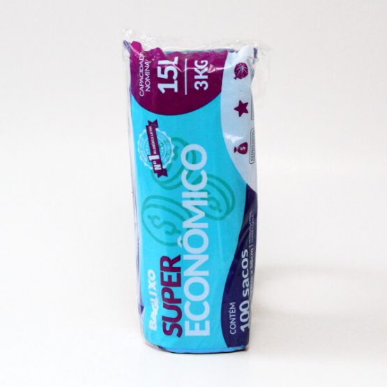 SACO P/ LIXO BAGLIXO AZUL 15 LITROS 39X58 C/100