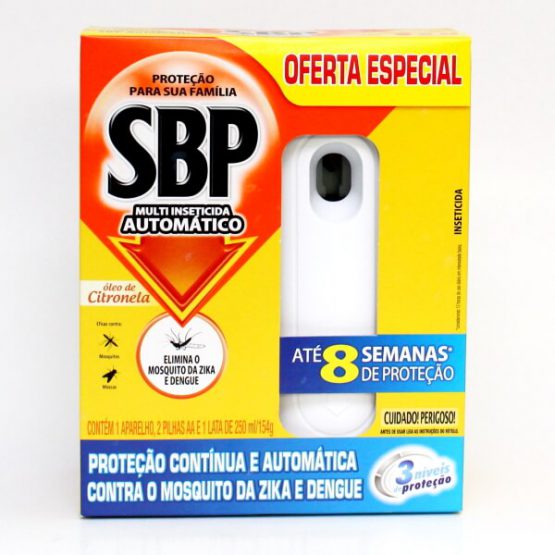 INSETICIDA SBP AUTOMATICO MULTI INSETICIDA CITRONELA APARELHO 250 ML.