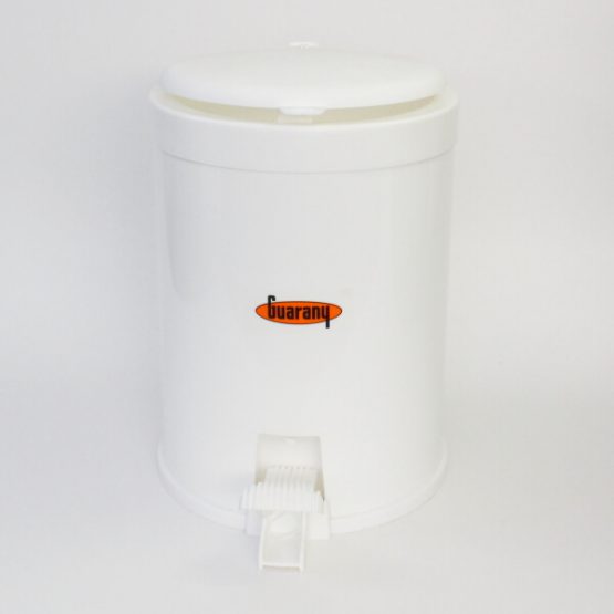 LIXEIRA GUARANY PLASTICA BRANCA C/PEDAL 5 LITROS