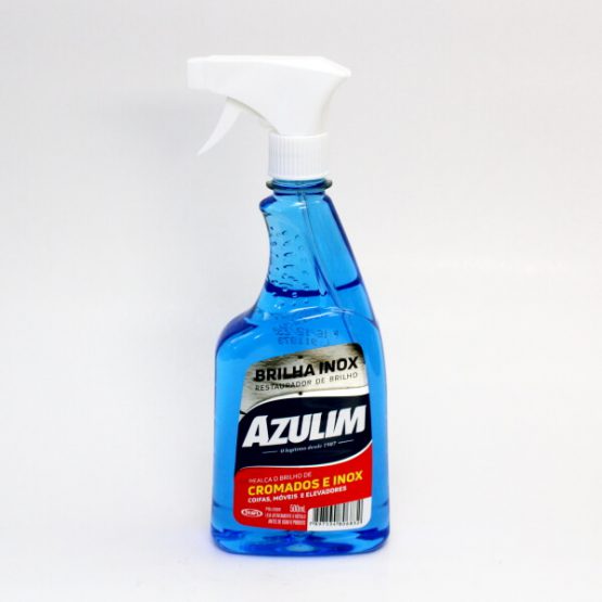 LIMPA INOX BRILHA INOX AZULIM C/ PULVERIZADOR 500 ML.
