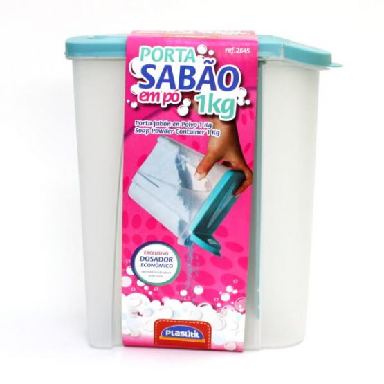PORTA SABAO EM PO C/ DOSADOR PLASUTIL 1 KG. (REF. 2845)