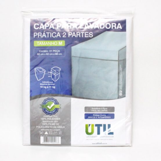 CAPA P/ MAQUINA DE LAVAR ROUPAS UTIL 0,62 (P) X 0,62 (L) X 0,98 (A) TAMANHO M