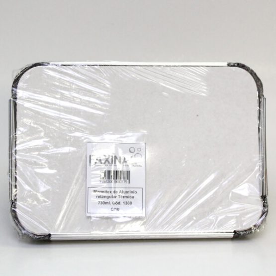 MARMITEX DE ALUMINIO RETANGULAR TERMICA T131 730 ML. C/10 (REF. 1380)