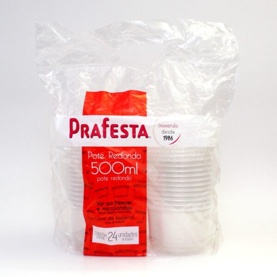 POTE REDONDO C/ TAMPA PRAFESTA 500 ML. C/24