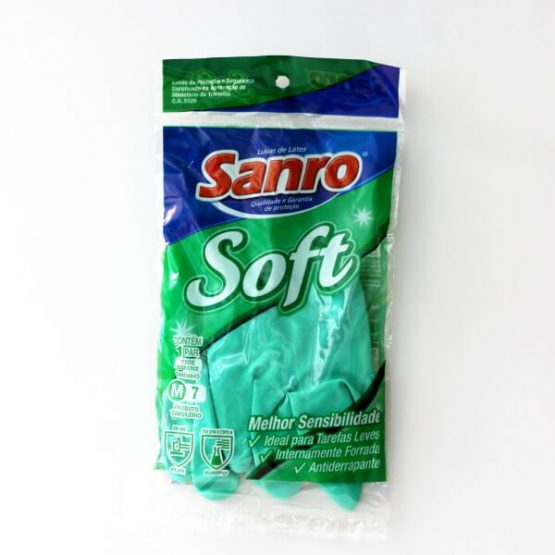 LUVA DE BORRACHA SANRO SOFT TAMANHO G