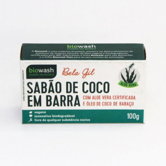 SABAO DE COCO BIOWASH BIODEGRADAVEL BELA GIL EM BARRA 100 G.