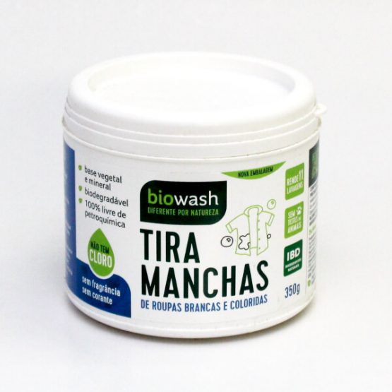 TIRA MANCHAS BIOWASH BIODEGRADAVEL ROUPAS BRANCAS E COLORIDAS 350 G.
