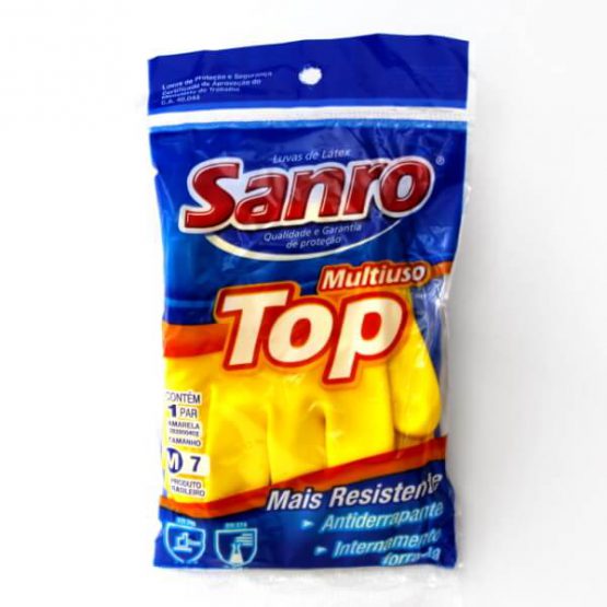 LUVA DE BORRACHA SANRO TOP TAMANHO G