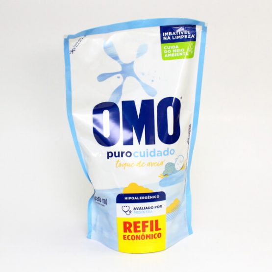 LAVA ROUPAS OMO PURO CUIDADO SACHET 900 ML.