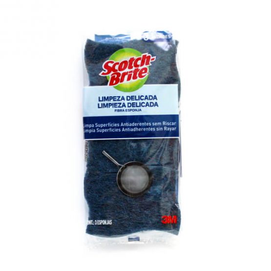 ESPONJA SCOTCH BRITE LIMPEZA ANTIADERENTE C/3
