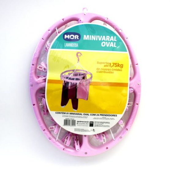 VARAL MINI REDONDO MOR C/ 24 PRENDEDORES