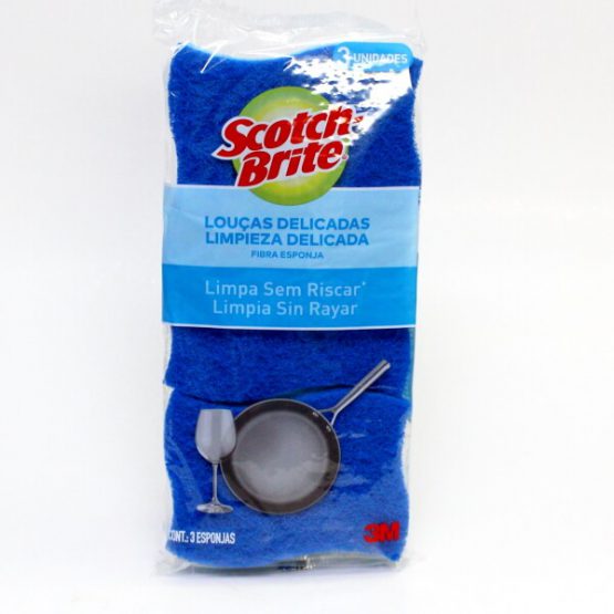 ESPONJA SCOTCH BRITE LIMPEZA SEM RISCAR AZUL C/3