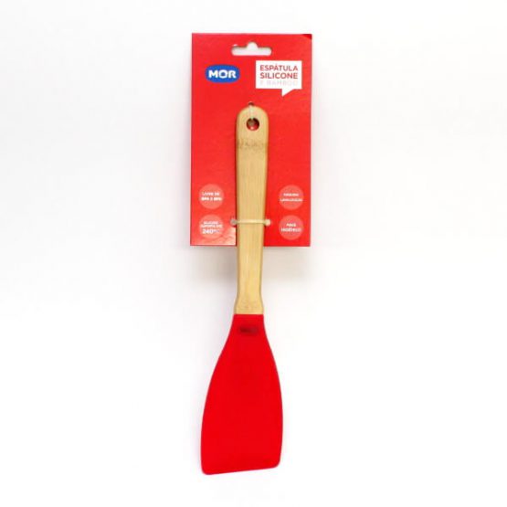 ESPATULA DE SILICONE E BAMBOO MOR
