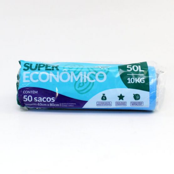 SACO P/ LIXO BAGLIXO AZUL 50 LITROS 63X80 C/50
