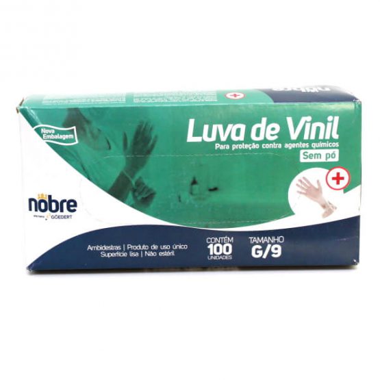 LUVA PROCEDIMENTOS NOBRE VINIL SEM PO TAMANHO G C/100