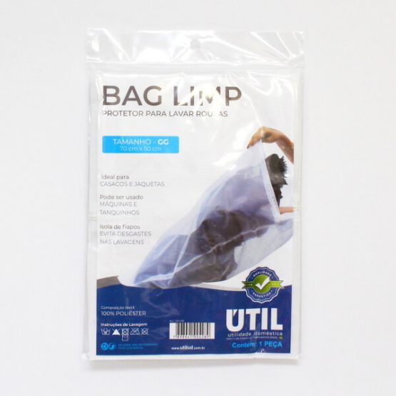 SACO P/ LAVAR ROUPAS UTIL C/ ZIPER 0,70(A) X 0,50(L) TAMANHO GG