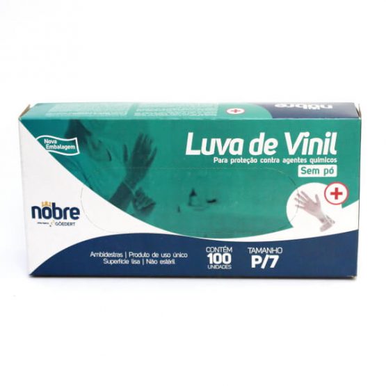 LUVA PROCEDIMENTOS NOBRE VINIL SEM PO TAMANHO P C/100