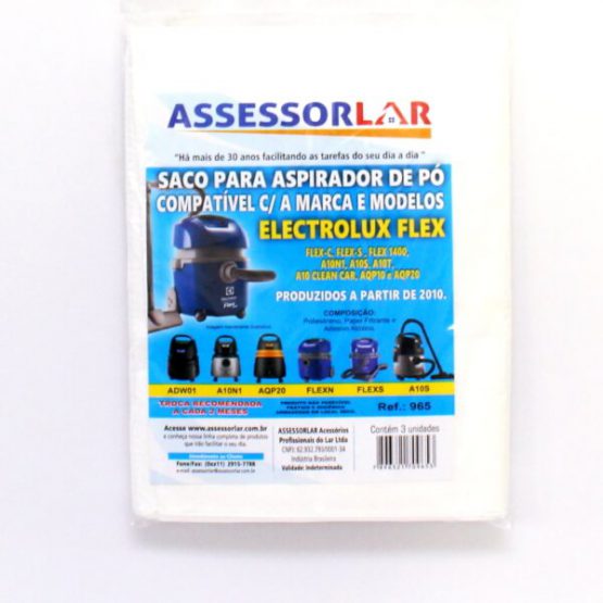 SACO P/ ASPIRADOR DE PO ELECTROLUX FLEX C/3