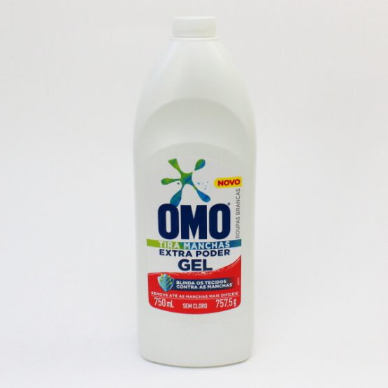 TIRA MANCHAS OMO EXTRA PODER GEL ROUPAS BRANCAS 750 ML.